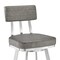 Armen Living Jinab Swivel Counter Stool in Brushed Stainless Steel with Gray Faux Leather 840254335288 - alternate 5